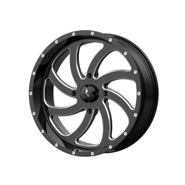 MA36 Gloss Black Milled 7x22 4/156 ET0 CB132,0 60°
