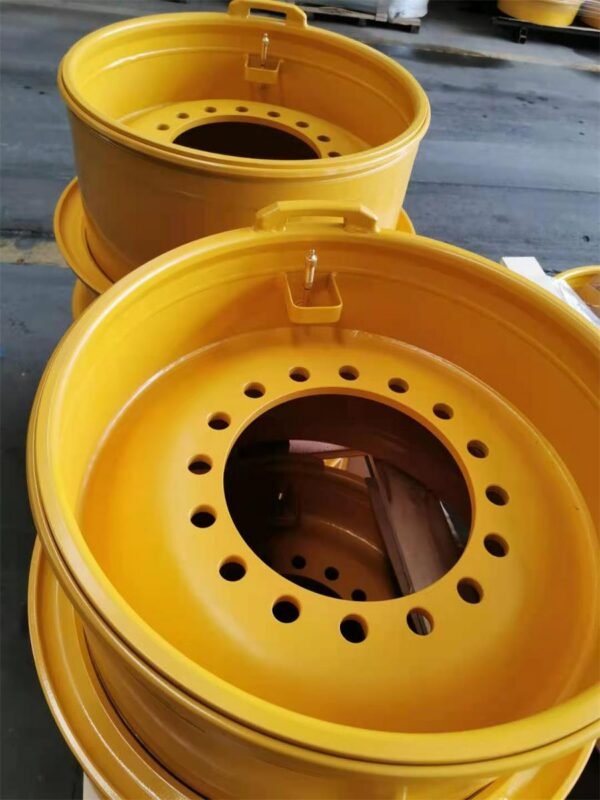 EM - fälg Komatsu Yellow 19,5x25 18/320 ET-70 CB265,0 /2.5 5P Komatsu W380 ink ventil(0344)