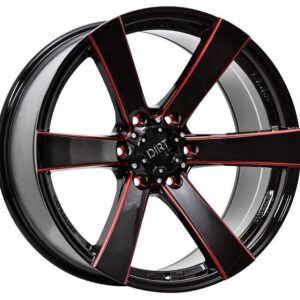 D91 Glossblack Red stripe 9,5x20 6/114,3 ET18 CB66,1 60°