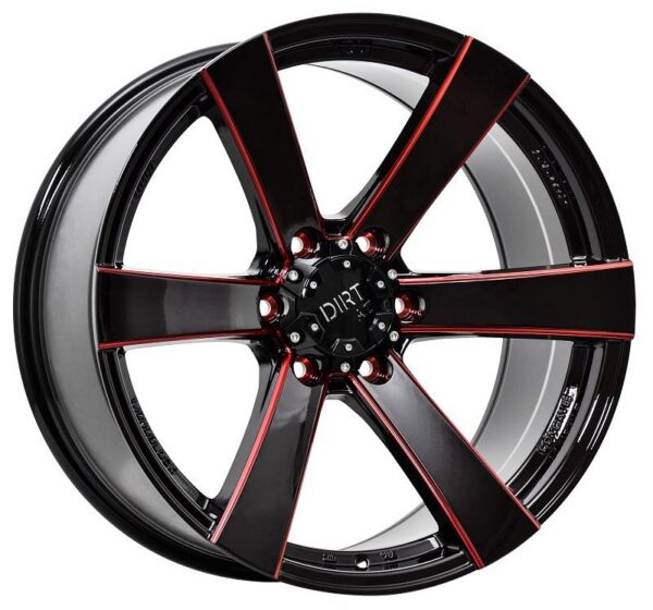 D91 Glossblack Red stripe 9,5x20 6/114,3 ET18 CB66,1 60°