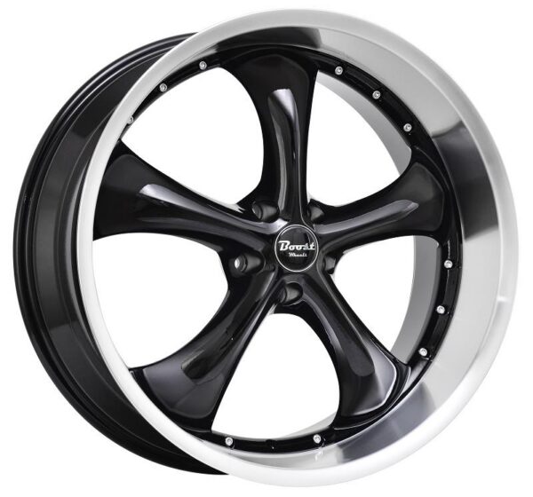 B818 Glossblack machined lip 8,5x22 5/115 ET15 CB73,1 60°