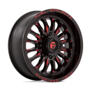 D822 ARC UTV GLOSS BLACK MILLED RED 7x22 4/137 ET13 CB110,1 60°