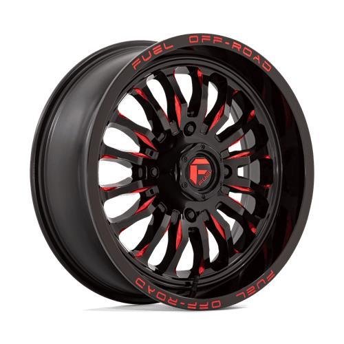 D822 ARC UTV GLOSS BLACK MILLED RED 7x20 4/137 ET13 CB110,1 60°
