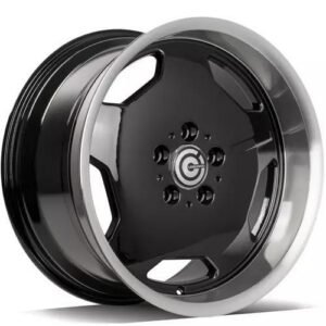 RETRO Black Glossy Lip Polished 9x17 5/112 ET35 CB66,5 60°