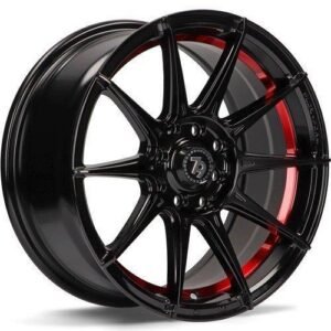 SCF-F Black glossy red inner lip 7x15 4/100/114,3 ET35 CB67,1 60°