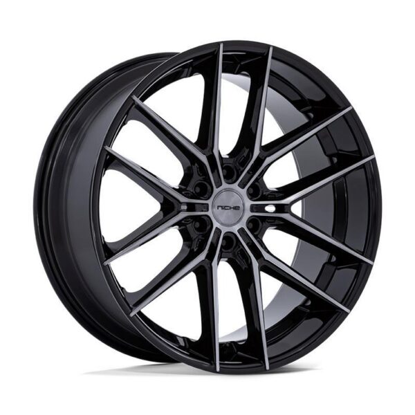 NC280 PRODIGY 6 GLOSS BLACK DARK TINTED CLEAR 10x26 6/135 ET25 CB87,1 60°