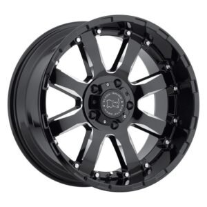 SIERRA GLOSS BLACK W/ MILLED SPOKES 9x17 6/135 ET12 CB87.1 60°