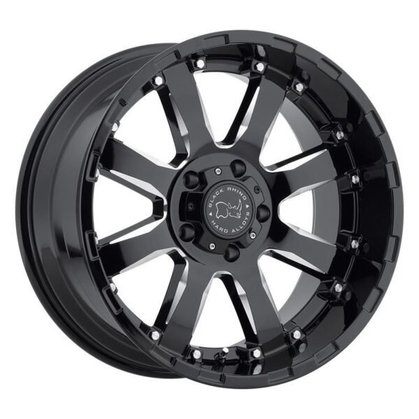 SIERRA GLOSS BLACK W/ MILLED SPOKES 9x17 6/135 ET12 CB87.1 60°