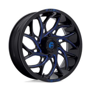D778 RUNNER UTV GLOSS BLACK MILLED CANDY BLUE 7x24 4/137 ET13 CB110.1 60°