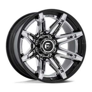 FC401 BRAWL CHROME W/ GLOSS BLACK LIP 10x22 8/180 ET-18 CB124.2 60°