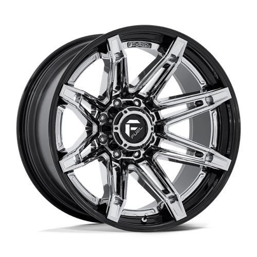 FC401 BRAWL CHROME W/ GLOSS BLACK LIP 10x22 8/180 ET-18 CB124.2 60°