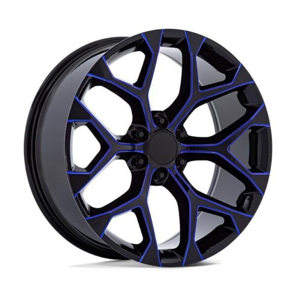 article_319599 PR176 GLOSS BLACK MACHINED W/ BLUE MILLING 10x26 6/139,7 ET24 CB78.1 60°