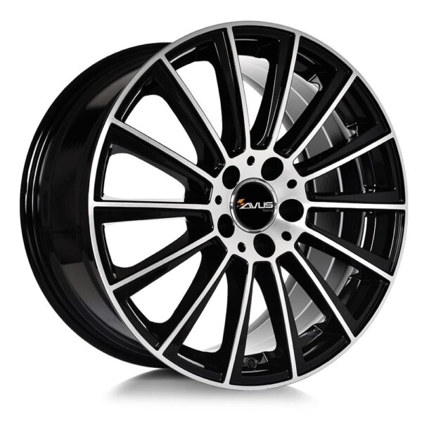 AVUS AC-M07 Black Polished 8,5x19 5/112 ET35 CB66,6 Kulkona R14