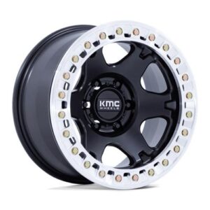 KM238 VI BEADLOCK SATIN BLACK W/ MACHINED RING 10x20 6/135 ET-48 CB87.1 60°